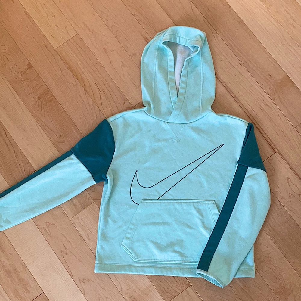 Teal cropped Nike hoodie